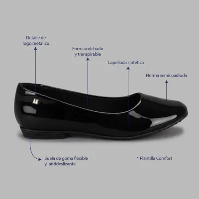 Zapatos Natural  Velma 2 Black Pat para Dama