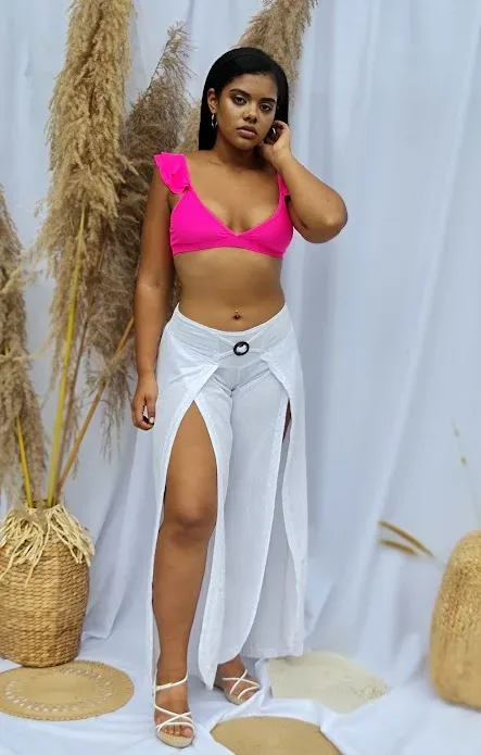 Pantalon Cotton Natural para dama color blanco