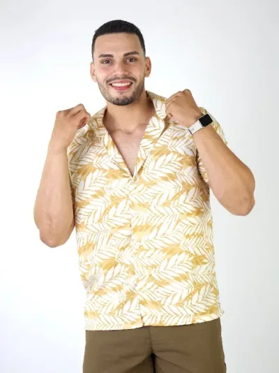 Camisa para caballero diseño floral multicolor