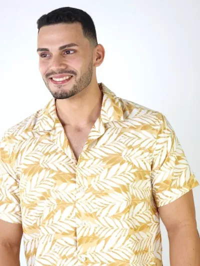 Camisa para caballero diseño floral multicolor