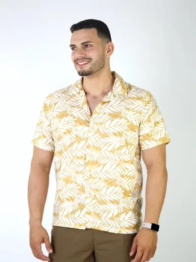 Camisa para caballero diseño floral multicolor