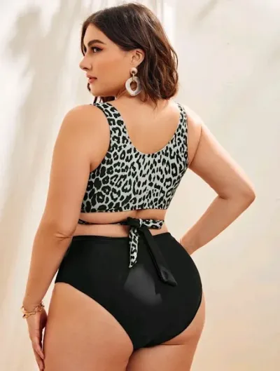 Vestido de baño para dama color leopardo