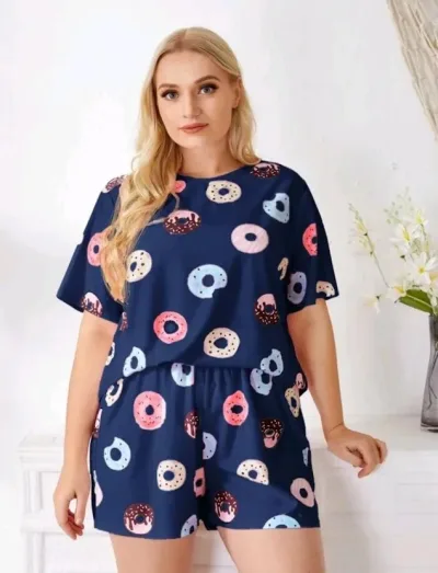 Pijama para dama plus color azul