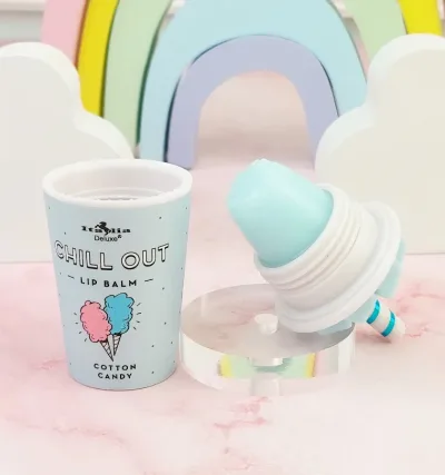 Balsamo labial Cotton Candy para dama color celeste