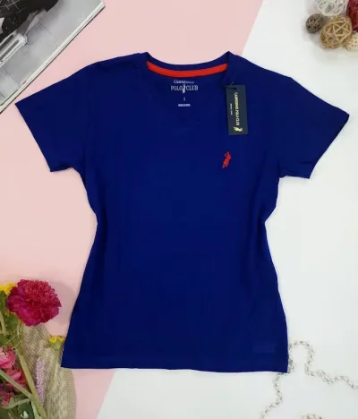 Camiseta Polo cambrige para dama color azul