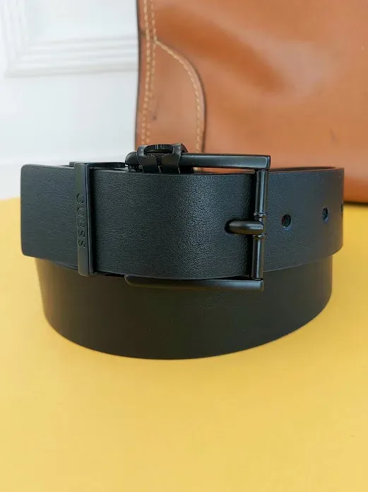 Faja Guess para caballero reversible café y negro