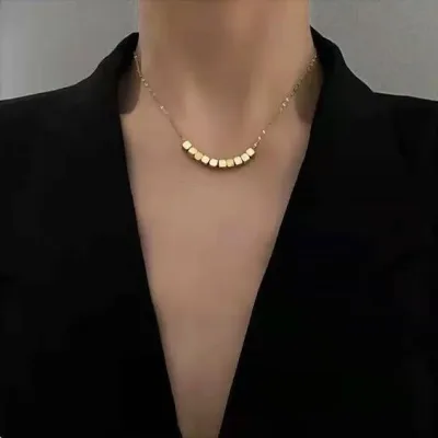Collar de acero inoxidable para dama color dorado