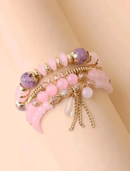 Set de pulseras para dama color rosa
