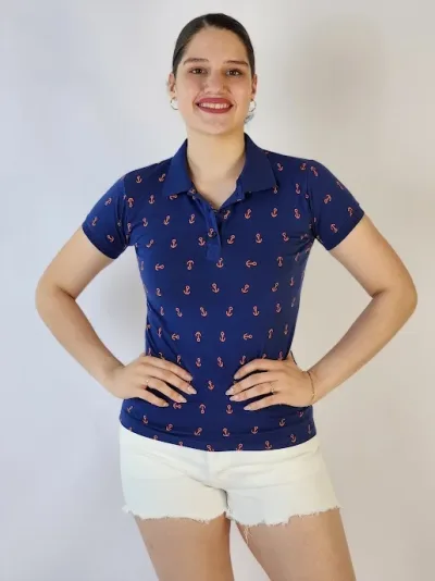 Camiseta Polo Cambrige Club para dama color azul