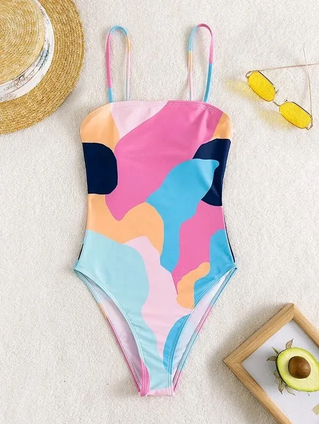 Vestido de baño entero para dama multicolor