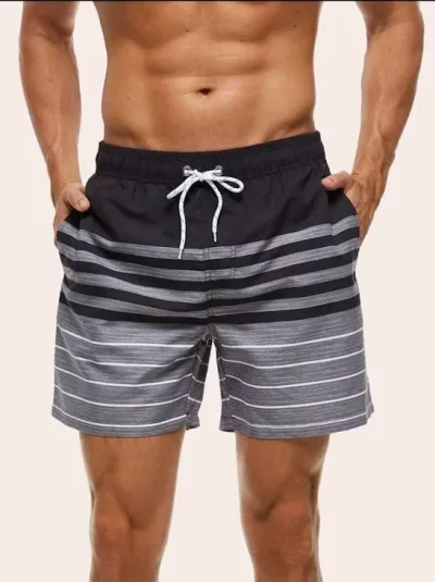 Pantaloneta para caballero color gris y negro
