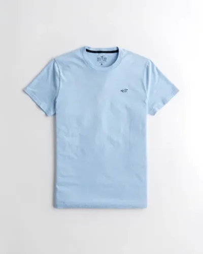 Camiseta Hollister para caballero color celeste
