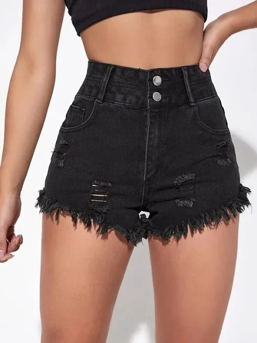 Short para dama color gris oscuro de mezcilla