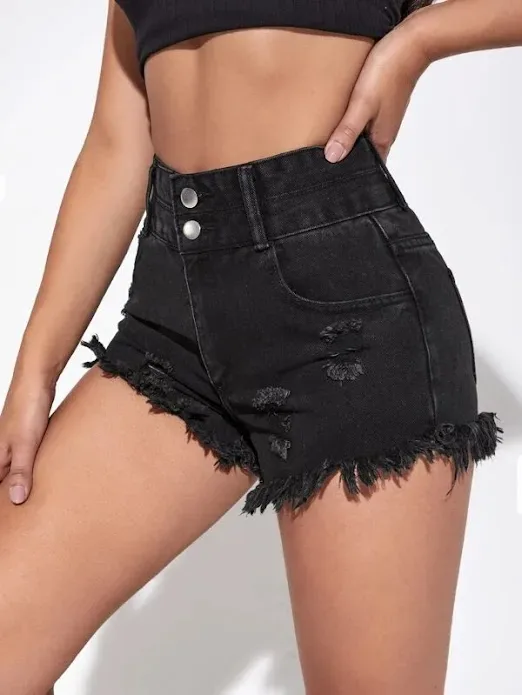 Short para dama color gris oscuro de mezcilla