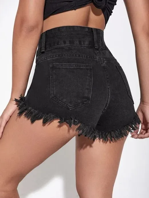 Short para dama color gris oscuro de mezcilla