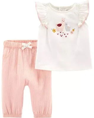Conjunto Carter´s para niña color palo rosa y crema