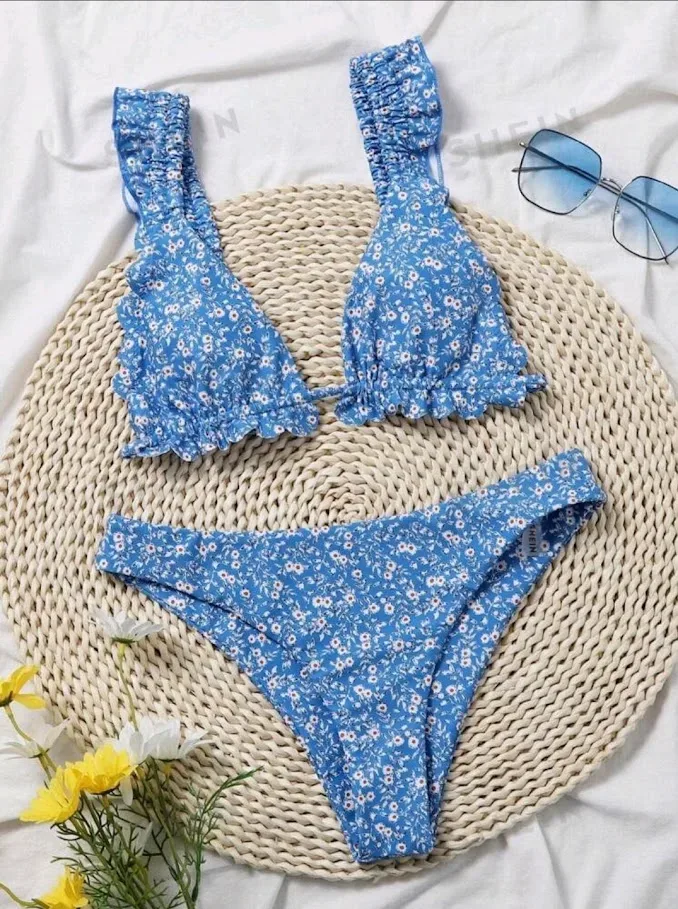 Vestido de baño color azul para dama