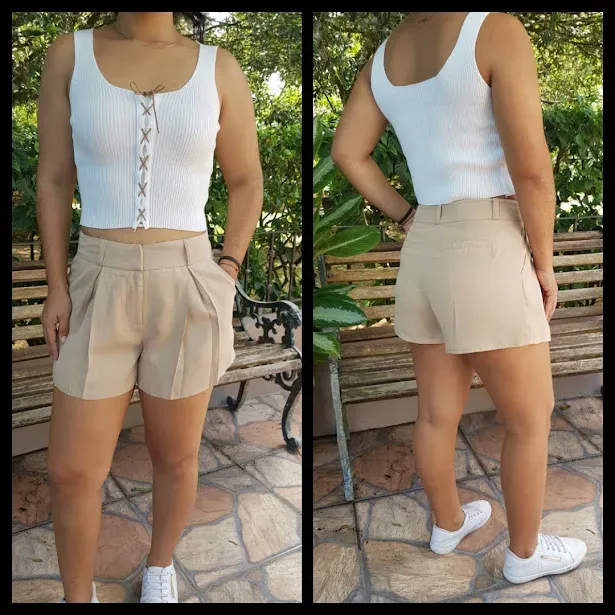 Short Rokoko para dama color beige