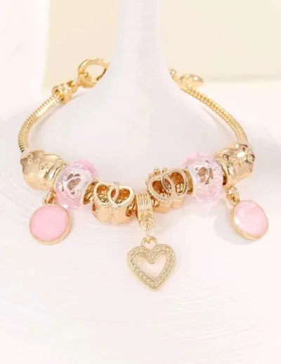 Pulsera para dama color dorado con diamante de imitación
