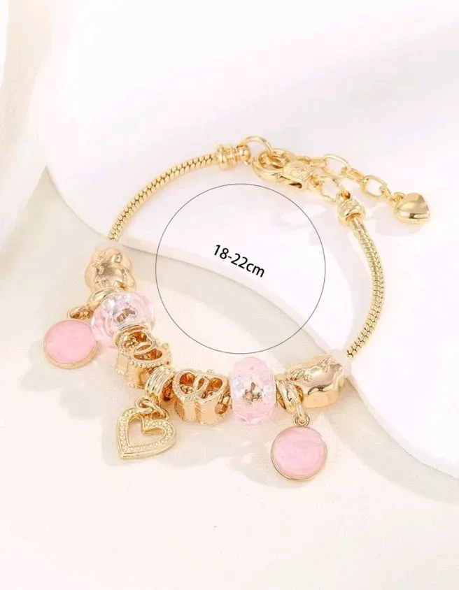 Pulsera para dama color dorado con diamante de imitación