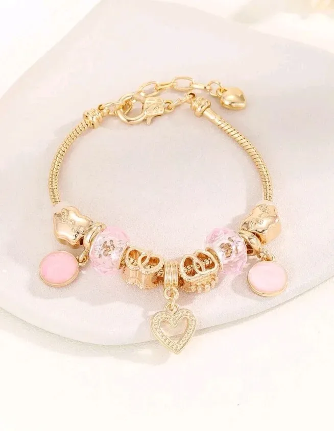 Pulsera para dama color dorado con diamante de imitación