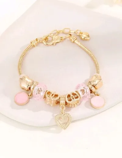 Pulsera para dama color dorado con diamante de imitación