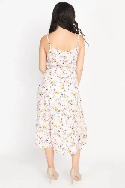 Vestido para dama color rosa con estampado floral