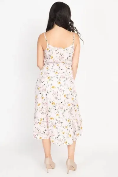 Vestido para dama color rosa con estampado floral