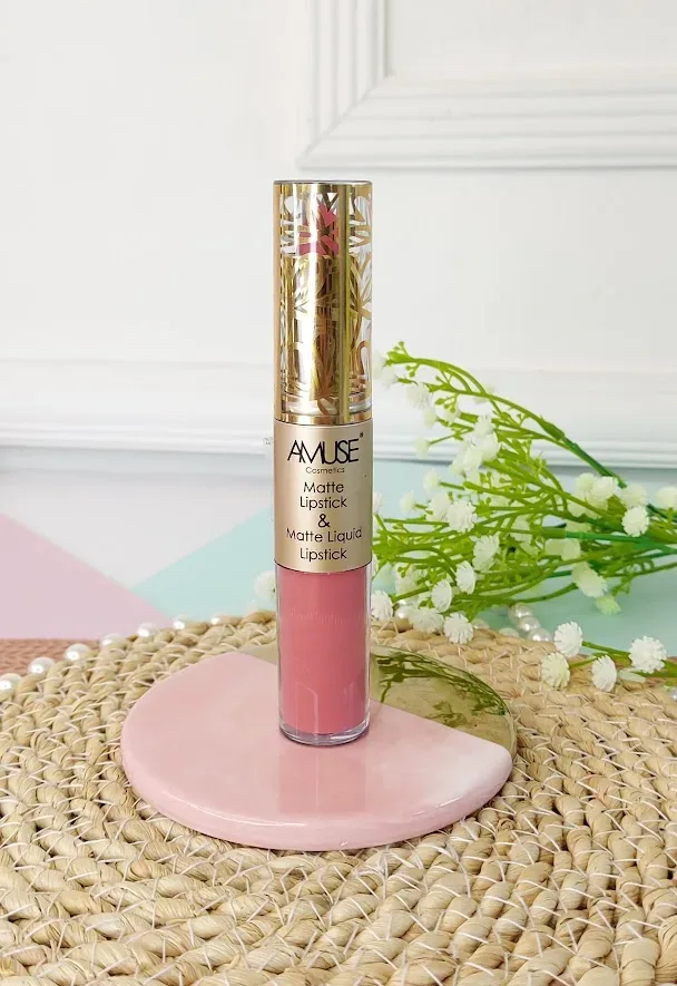 Lápiz labial doble AMUSE LIP 6289-5 Matte Lip Set Rosa barbie