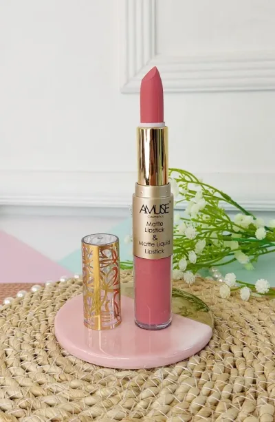 Lápiz labial doble AMUSE LIP 6289-5 Matte Lip Set Rosa barbie