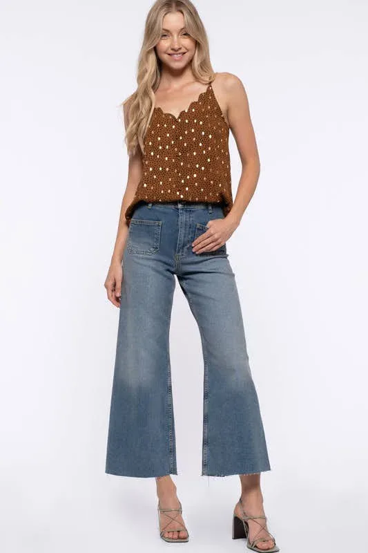 Blusa para dama con patrón de puntos
