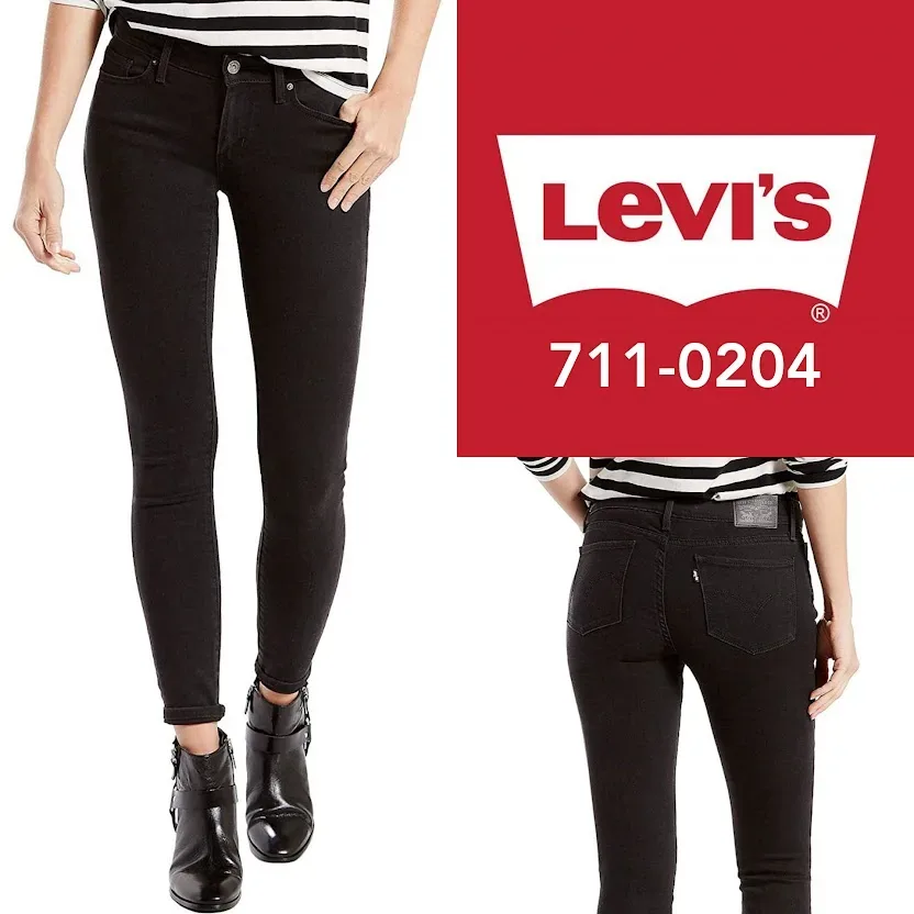 Jeans para dama Levis 711-0204 skinny color negro