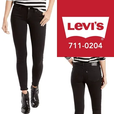 Jeans para dama Levis 711-0204 skinny color negro