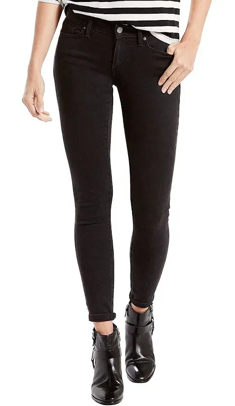 Jeans para dama Levis 711-0204 skinny color negro