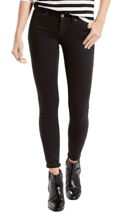 Jeans para dama Levis 711-0204 skinny color negro