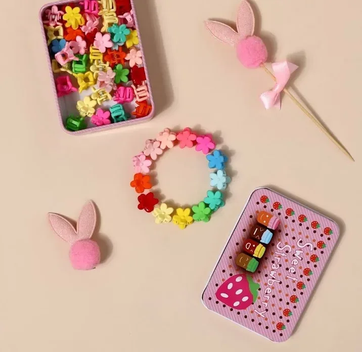 50 mini hair bangs para niña