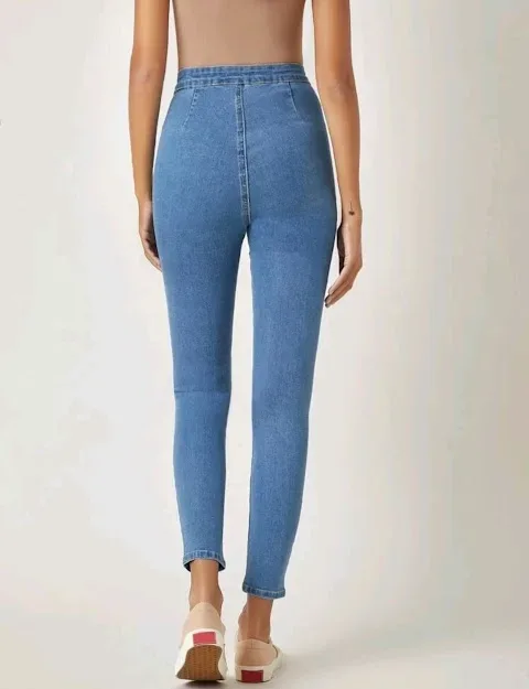 Jeans para dama high rise super skinny color azul