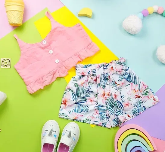 Conjunto para niña diseño floral