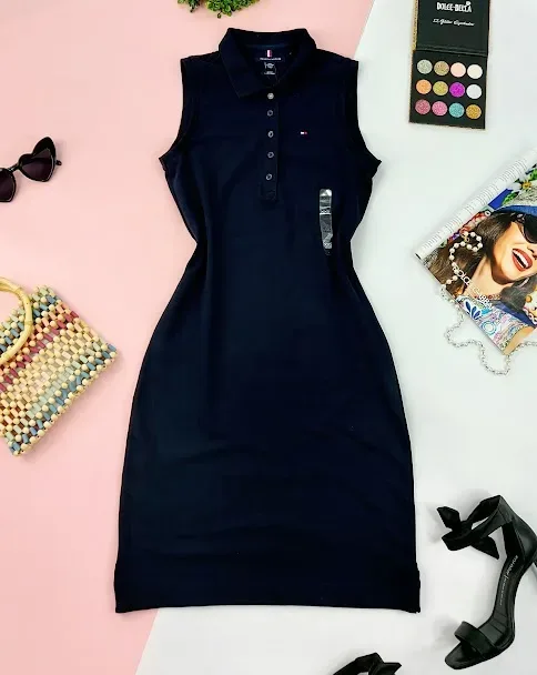 Vestido Tommy hilfiger  Slim fit para dama color azul