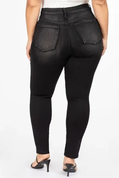 Jeans plus size skinny para dama 988929 color negro