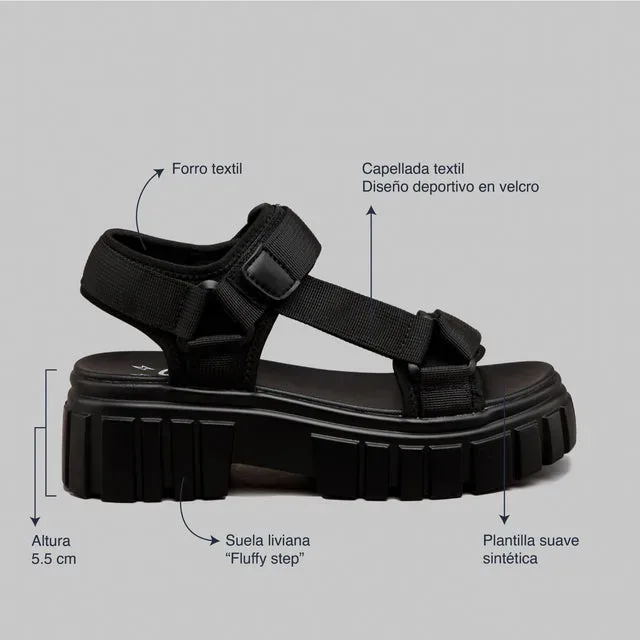 Sandalias Coral  Percy 3 Black para dama