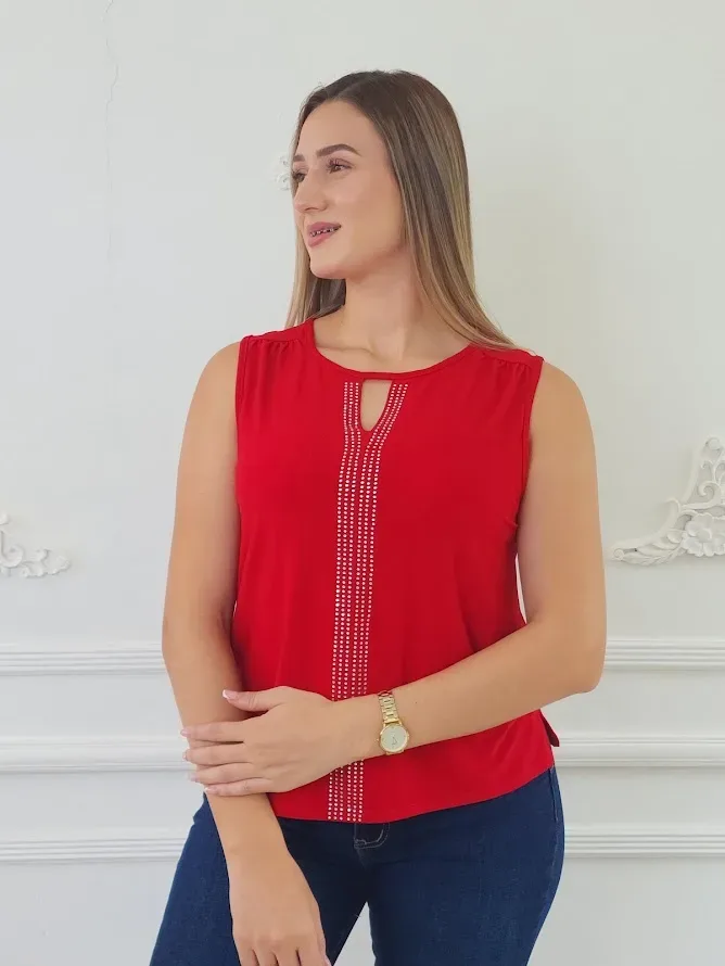 Blusa color rojo para Dama