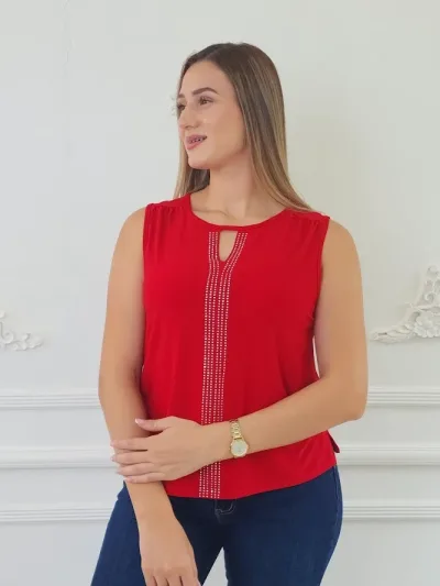 Blusa color rojo para Dama