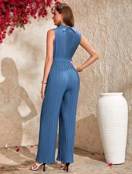 Enterizo para dama color  azul índigo