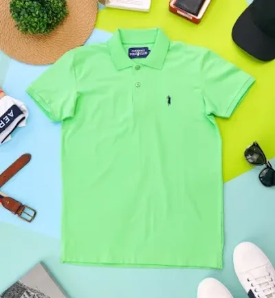 Camiseta Cambridge Polo Club para caballero color verde lima PC-02537