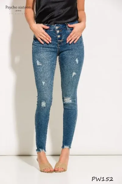 Jeans Psycho Sixteen PW152 para dama color azul