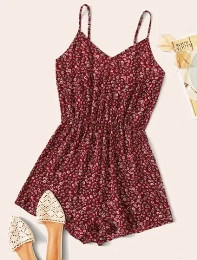 Enterizo para dama color rojo con flores