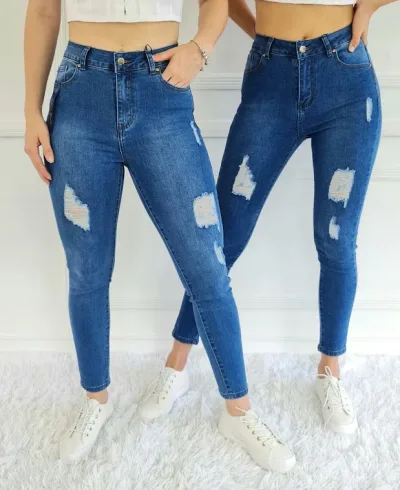Jeans para dama Café Siete #4635A color azul