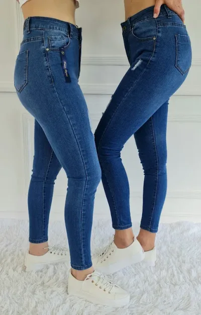 Jeans para dama Café Siete #4635A color azul