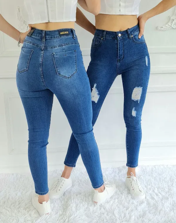 Jeans para dama Café Siete #4635A color azul